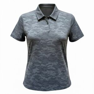 NOBULL Women’s Camo Performance Short Sleeve Polo Golf Shirt Size Large